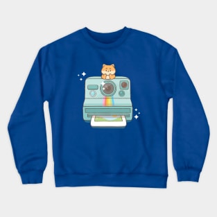 Doggy on Retro Vintage Camera Crewneck Sweatshirt